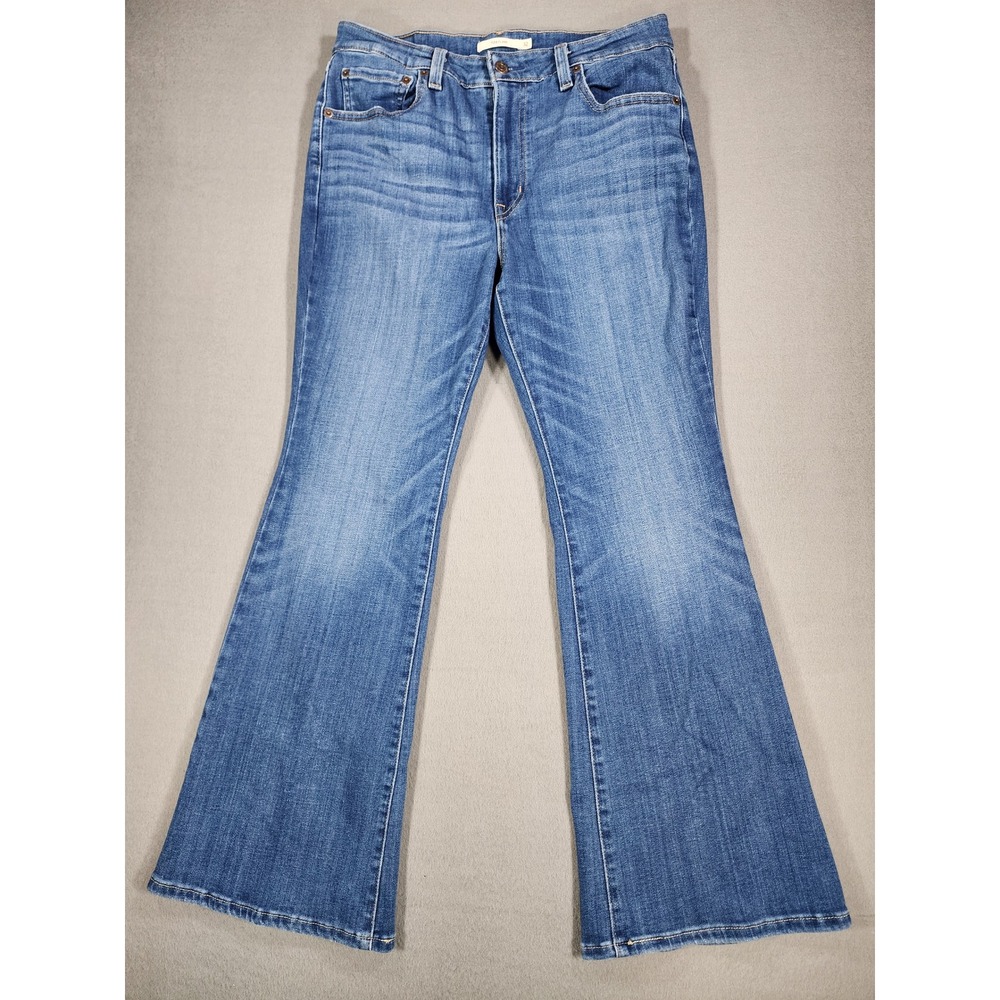 Levi's 726 High Rise Flare Women's 32 Medium Wash Stretch Denim Classic Fitted